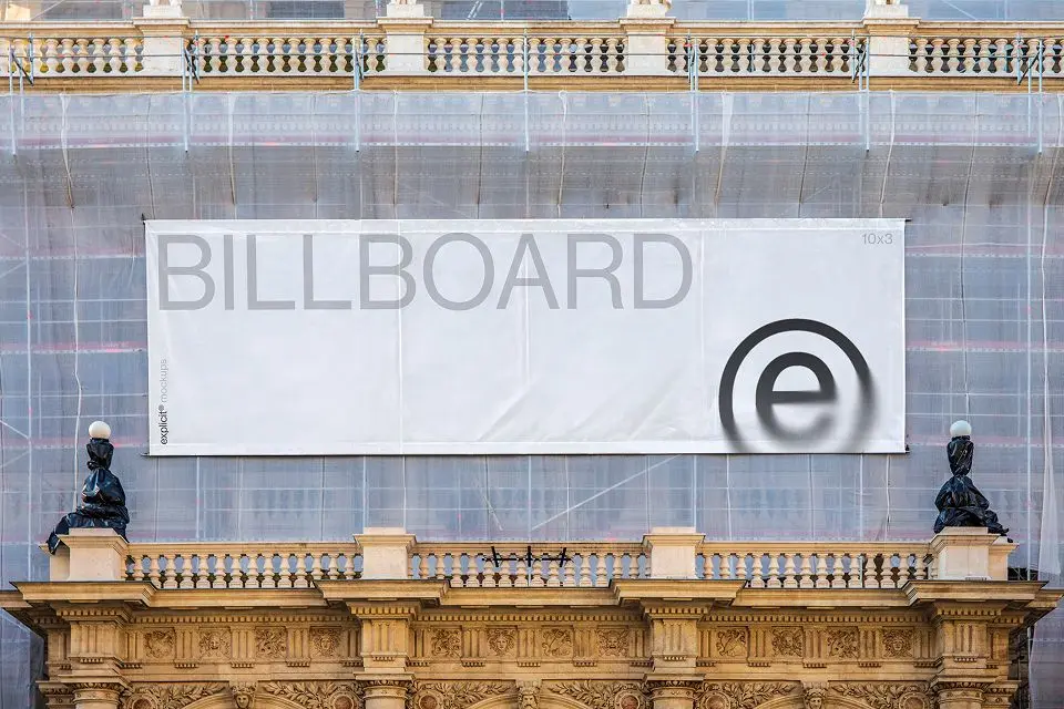 Picture of Hanging Banner Mockup – Wall-mounted 10x3